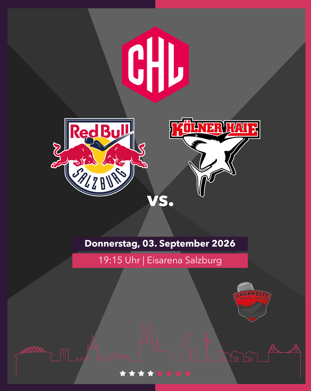 CHL-Auftakt 26/27 in Salzburg: Haie zurück in Europa